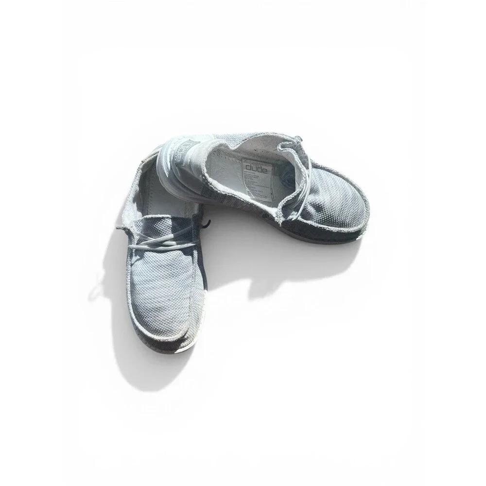 Hey Dude Unisex Wendy Sox Glacier Gray- Stone White- Slip on Shoes Womens 7